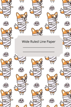 Zombie Animal Theme Wide Ruled Line Paper
