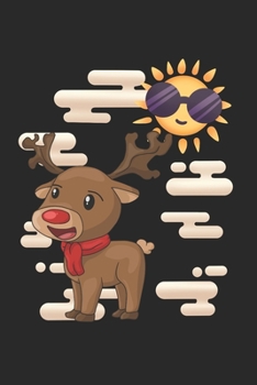 Paperback Christmas Reindeer Sky Sun Notebook: Graph Paper Journal 6x9 - 120 Pages Book