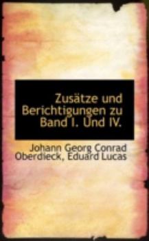 Paperback Zus Tze Und Berichtigungen Zu Band I. Und IV. [German] Book