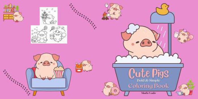 Paperback Cute Pigs: Bold & Simple Coloring Book