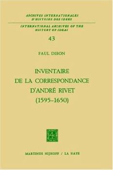 Hardcover Inventaire de la Correspondance d'André Rivet (1595-1650) [French] Book