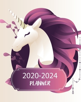 2020-2024 Planner: 5 Year Monthly Weekly Planner Calendar Schedule Organizer 60 Months With Holidays and Inspirational Quotes ( Lovely Unicorn Purple )