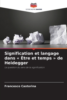 Paperback Signification et langage dans Être et temps de Heidegger [French] Book
