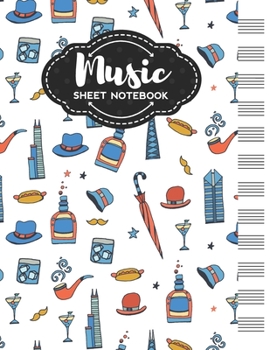 Paperback Music Sheet Notebook: Blank Staff Manuscript Paper with Chicago Themed Cover Design Book