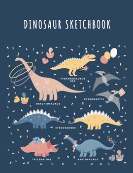 Paperback Dinosaur SketchBook: Large Notebook - 100 Blank Pages for Drawing, Writing, Painting, Sketching or Doodling - 8.5 x11 inches - Abstract Pat Book