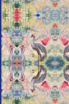 "Happy Cranes" by Jennifer Moreman: Beautiful Cranes in a 6x9" College Rule 120 Page Notebook by Artist