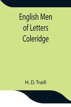 Paperback English Men of Letters; Coleridge Book