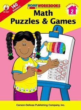 Paperback Math Puzzles & Games, Grade 2 (Home Workbooks) Book
