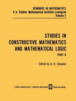 Paperback Studies in Constructive Mathematics and Mathematical Logic Part 2 Book