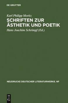 Hardcover Schriften zur Ästhetik und Poetik: Kritische Ausgabe (Neudrucke deutscher Literaturwerke. N. F., 7) (German Edition) Book