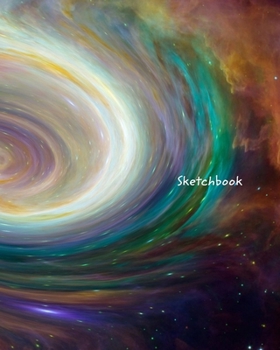 Paperback Sketchbook: Large Abstract Galaxy Design Drawing Book