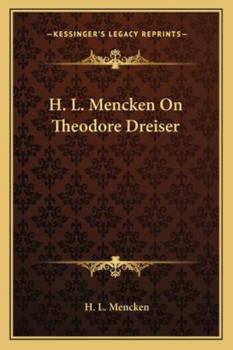 Paperback H. L. Mencken On Theodore Dreiser Book