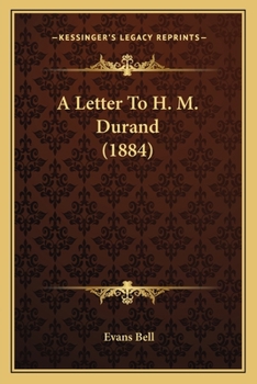 Paperback A Letter To H. M. Durand (1884) Book