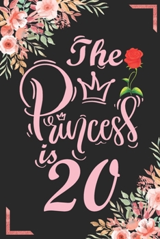 The Princess Is 20: 20th Birthday & Anniversary Notebook Flower Wide Ruled Lined Journal 6x9 Inch ( Legal ruled ) Family Gift Idea Mom Dad or Kids in Holidays - Marble & Red Love Flowers Cover