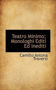 Paperback Teatro Minimo; Monologhi Editi Ed Inediti Book