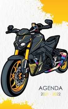 Paperback Agenda 2021 - 2022: Agenda Escolar dia por pagina Motocicleta Para estudiantes Primaria Colegio Secundaria Diaria y semanalmente Septiembr [Spanish] Book