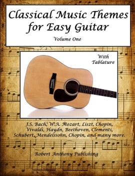 Paperback Classical Music Themes for Easy Guitar Book