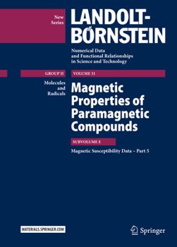 Hardcover Magnetic Properties of Paramagnetic Compounds: Magnetic Susceptibility Data - Part 5 Book