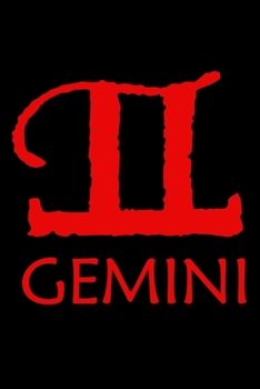 Notebook: Gemini Zodiac Sign Red Symbol Stars May June Birthday Gift Black Lined Journal Writing Diary - 120 Pages 6 x 9