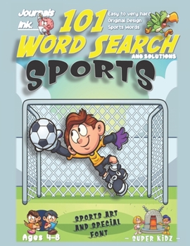 Paperback 101 Word Search for Kids: SUPER KIDZ Book. Children - Ages 4-8 (US Edition). Footballer, Soccer. Sports Words with custom art interior. 101 Puzz Book