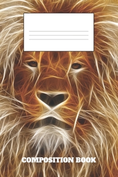 Composition Book: Lion Digital Composition Book Wide Ruled