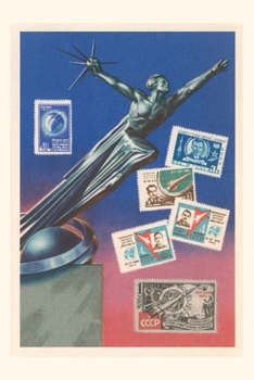 Paperback Vintage Journal Soviet Statue and Stamps Book