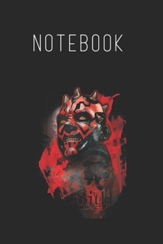 Notebook: Star Wars Darth Maul Sith Size Blank Pages Lined Journal Notebook with Black Cover Size 6in x 9in  x120 Pages for Kids or Men and Women