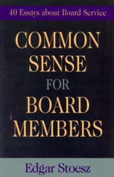 Paperback Common Sense for Board Members Book