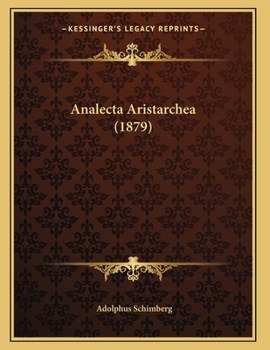 Paperback Analecta Aristarchea (1879) Book