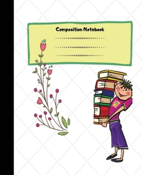 Paperback Composition Notebook: School Student With Flower Wide Ruled Blank Lined College Notebook For Kids Teens Girls To Take Notes For School & Col Book