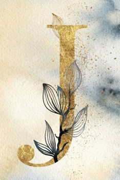 Monogram Notebook J: 6 x 9 Gold Initial Diary for Women (Personalized Letter Design)