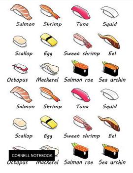 Cornell Notebook: Sushi Cover Notes Taking Journal for Students ~ Composition Notebook College Ruled, Cornell Notes Paper Large Size