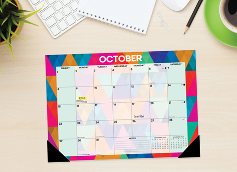 Calendar Bold Geo 2023 22 X 17 Large Monthly Deskpad Book
