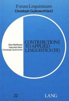 Paperback Contributions to Applied Linguistics (III) Book