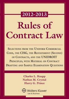 Paperback Rules of Contract Law 2012-2013 Statutory Supplement Book