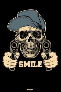 Paperback Smile Notebook: Gangster Journal Skull with Guns Composition Book Tattoo Design Gift Book