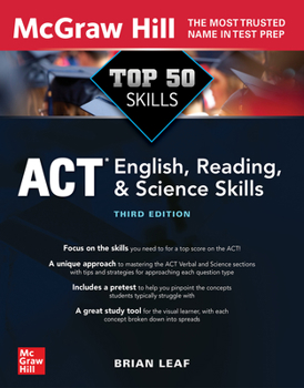 Paperback Top 50 ACT English, Reading, and Science Skills, Third Edition Book