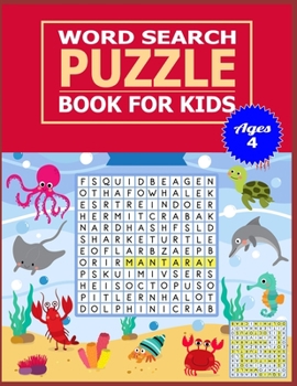 Paperback Word Search Puzzle Book for Kids Ages 4: 50 Large print word search puzzle for kids.(with Solution) Book