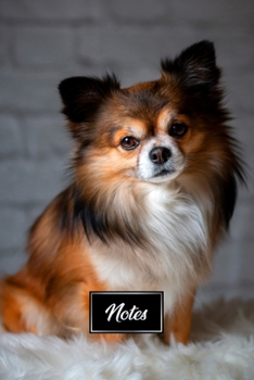 Chihuahua Dog Pup Puppy Doggie Notebook Bullet Journal Diary Composition Book Notepad - Bushy Fur: Cute Animal Pet Owner Composition Book with 100 Unruled Plain Blank Paper Pages in 6” x 9” Inch