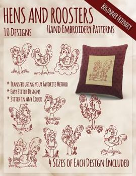 Paperback Hens and Roosters Hand Embroidery Patterns Book