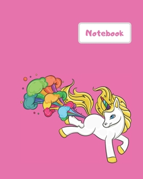 Paperback Notebook: 100 page journal paper notebook. Keep all your writing and notes organised in one book. Pink unicorn fart design Book
