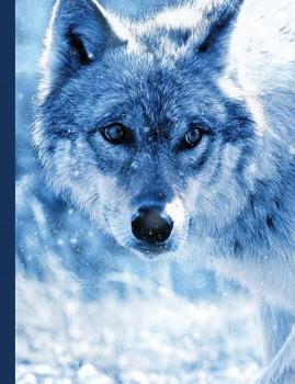 Paperback Blue Winter Wolf Composition Notebook, College Ruled: Lined Student Exercise Book