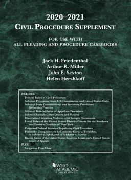 Paperback Civil Procedure Supplement, for Use with All Pleading and Procedure Casebooks, 2020-2021 (American Casebook Series) Book