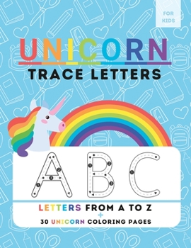 Paperback Unicorn trace letters: Practice alphabetic handwriting Book