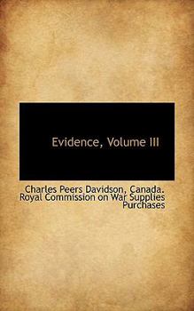 Paperback Evidence, Volume III Book