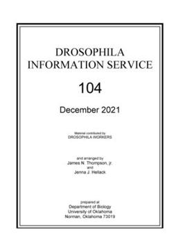 Paperback Drosophila Information Service 104 Book
