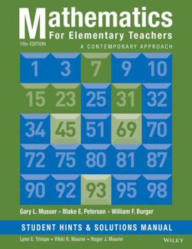 Paperback Mathematics for Elementary Teachers, Student Hints and Solutions Manual: A Contemporary Approach Book