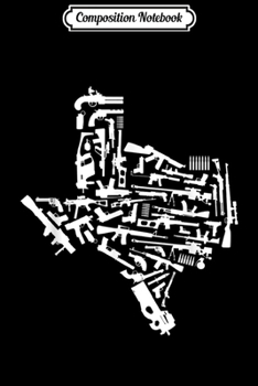 Composition Notebook: Texas gun map 2nd amendment vintage  Journal/Notebook Blank Lined Ruled 6x9 100 Pages