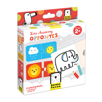 Banana Panda - Kids Academy Opposites - Includes 2 Coloring Books and 10 Educational Puzzles for Kids Ages 2 Years +