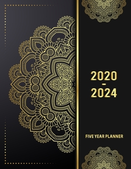 Paperback 5 Year Planner 2020 - 2024: Floral 5 Year Planner Calendar Book 2020-2024 Size 8.5 x 11 Inch Book